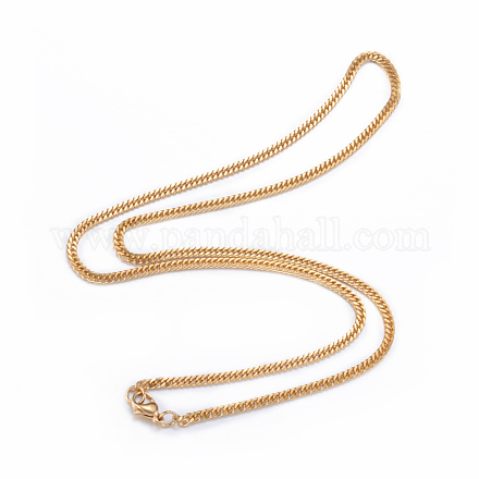 304 Stainless Steel Curb Chain Necklaces NJEW-P147-03G-1