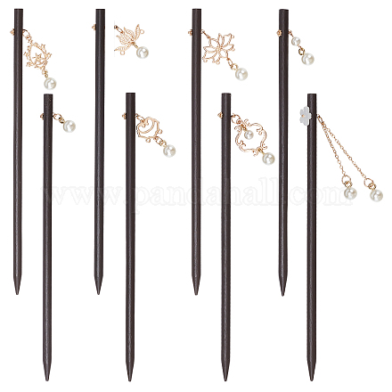 Pandahall Elite 8 шт. 8 стильные деревянные палочки для волос OHAR-PH0001-27-1