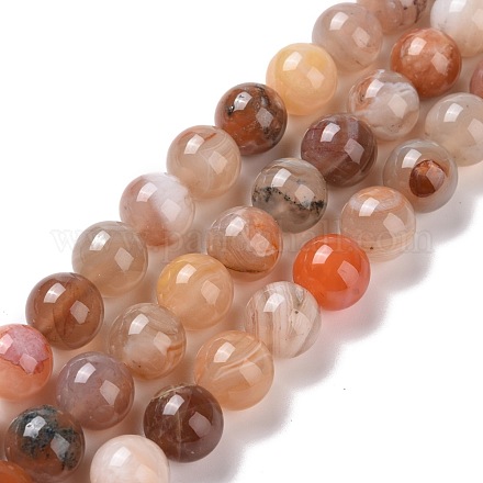 Chapelets de perles en agate naturelle du Botswana G-G925-01A-1
