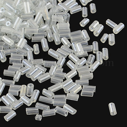 Pearlized Glass Bugle Beads SEED-R010-101-1