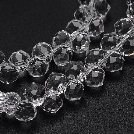 Faceted Teardrop Glass Beads Strands EGLA-J123-6mm-01-1