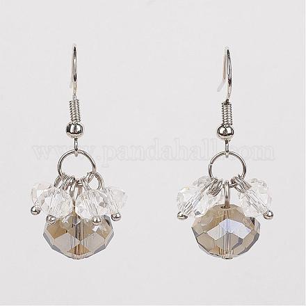 Boucles d'oreilles avec perles en verre EJEW-JE02311-04-1