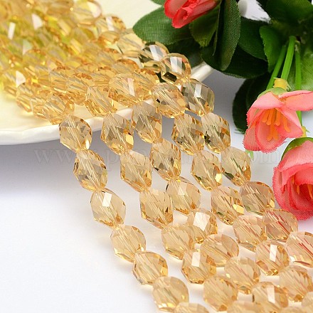 Faceted Polyhedron Imitation Austrian Crystal Bead Strands G-M190-9x6mm-28A-1