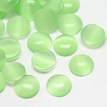 キャッツアイカボション  半円  淡緑色  20x3.5~5mm CE-J002-20mm-25-1