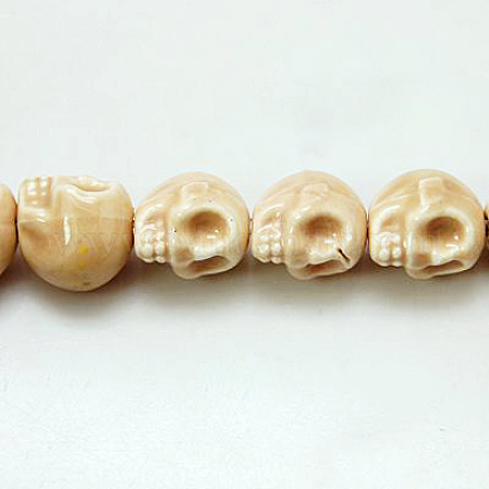 Abalorios de la porcelana hecha a mano hilos PORC-A057-18x15-10-1