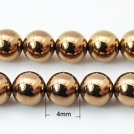 Non-magnetic Synthetic Hematite Beads Strands X-G-G091-4mm-1