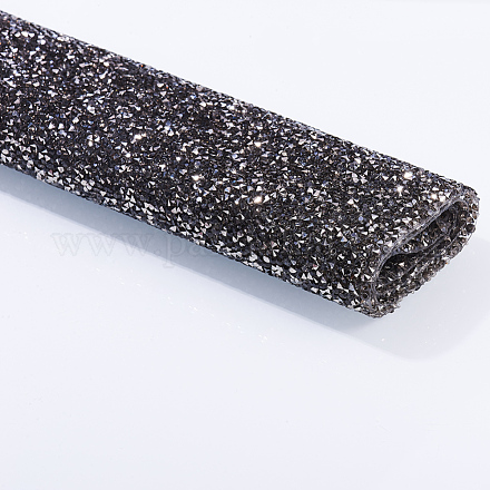 樹脂ラインストーンテーブルマットパッド  折りたたみ式マニキュアツール  長方形  ブラックダイヤモンド  40x24x0.2cm MRMJ-S029-002C-1