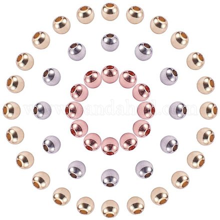 Pandahall Elite 120 Stück runde Umwelt Messing Perlen Unterlegscheibe Perlen mit großem Loch für DIY Schmuckherstellung KK-PH0034-42-1