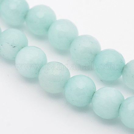 Teints à facettes rondes amazonite naturelle perles brins G-E302-095-6mm-1