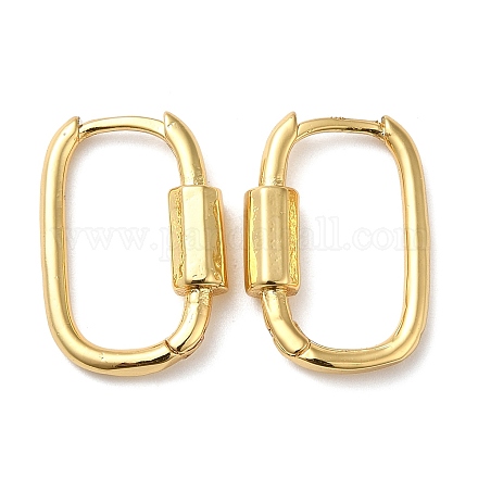 Овальные серьги-кольца из латуни для женщин EJEW-Z019-06G-1