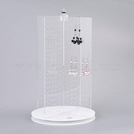 360°回転する有機ガラスのイヤリングディスプレイスタンド  イヤリングディスプレイタワー  透明  34x20cm EDIS-E025-09-1