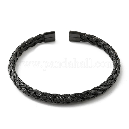 304 bracelet manchette en fil d'acier inoxydable BJEW-E079-02EB-1