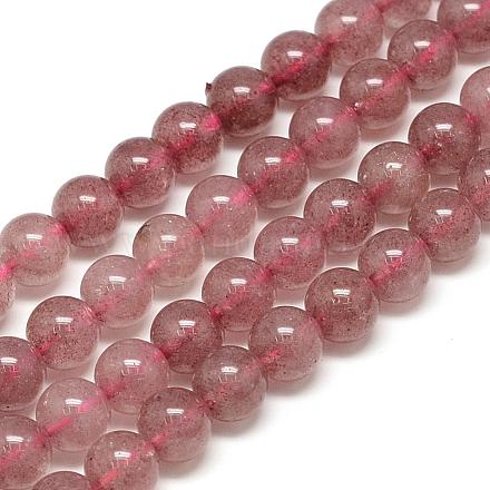 Chapelets de perles aux fraises en quartz naturel G-S150-10-8mm-1