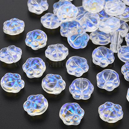 Transparent Electroplate Glass Beads GLAA-S190-021-C01-1