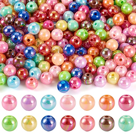 Pandahall 280pcs perles acryliques opaques 14 couleurs MACR-TA0001-39-1