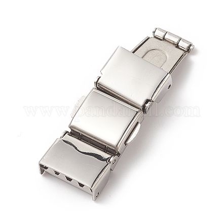 Rectangle 201 Stainless Steel Watch Band Clasps STAS-F067-14-1