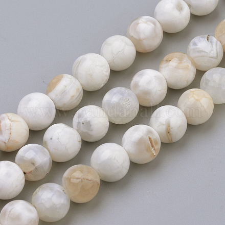 Chapelets de perle en agate naturelle patinée X-G-S249-09-8mm-1