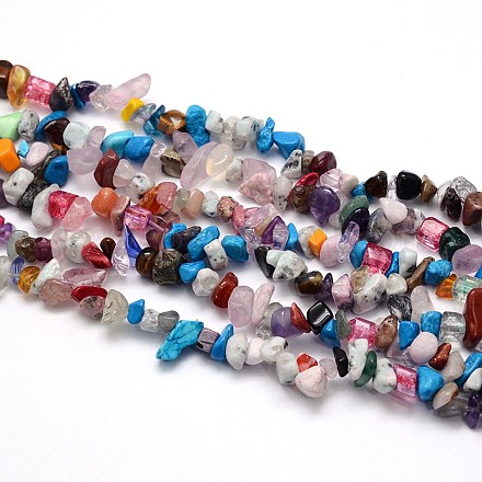Mixed Stone Beads Strands G-O049-C-39-1
