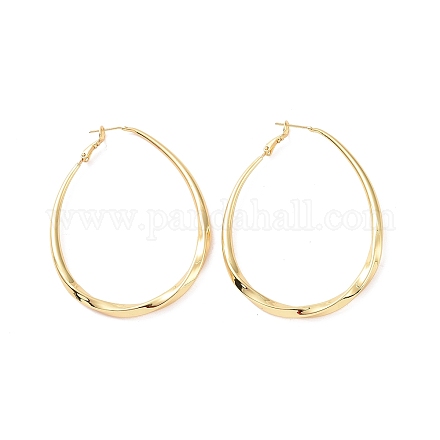 Brass Twist Teardrop Big Hoop Earrings for Women EJEW-P206-04G-1