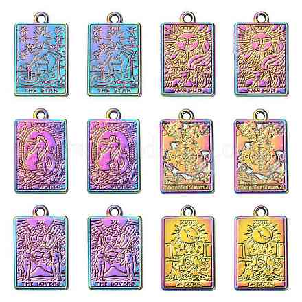 24 pièces 6 styles pendentifs en alliage de placage de rack PALLOY-CJ0002-48-1