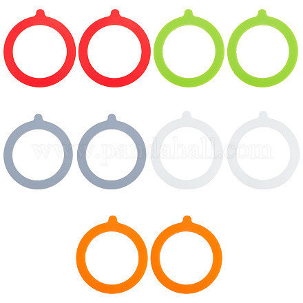 Gorgecraft 10 pz 5 anelli in silicone di colori AJEW-GF0005-71-1