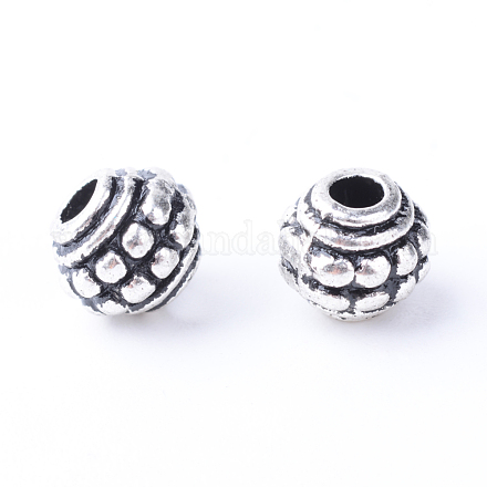 Perles en alliage de style tibétain X-TIBE-Q063-127AS-RS-1