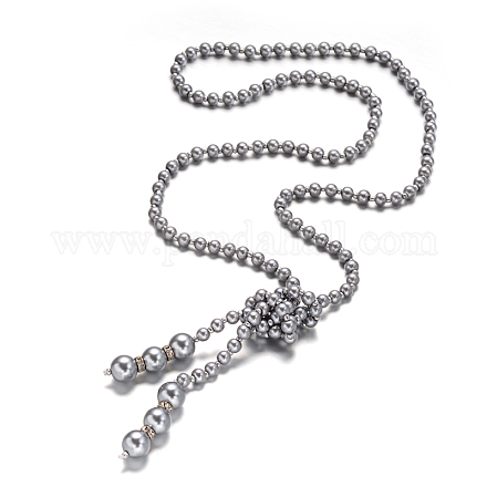 Perle acrylique colliers lariat X-NJEW-O086-08B-1