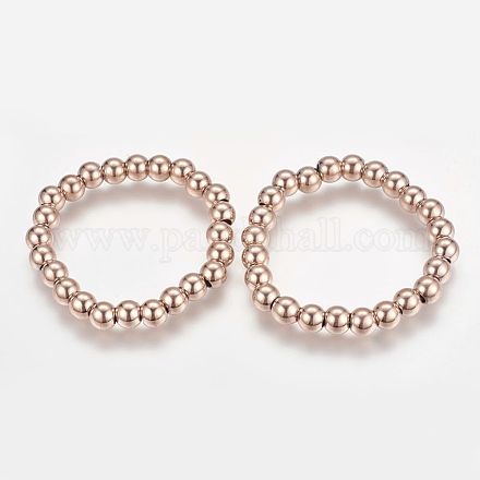 Bracelets extensibles avec perles en 304 acier inoxydable BJEW-L520-05RG-1