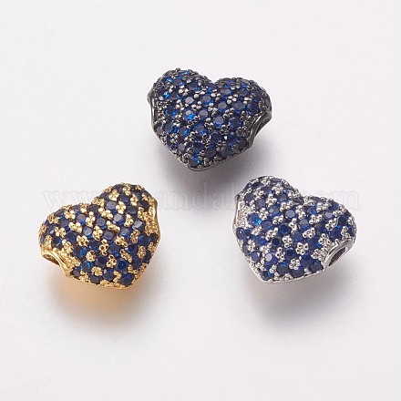 Perles de cubes zircone en laiton  KK-P134-07-1