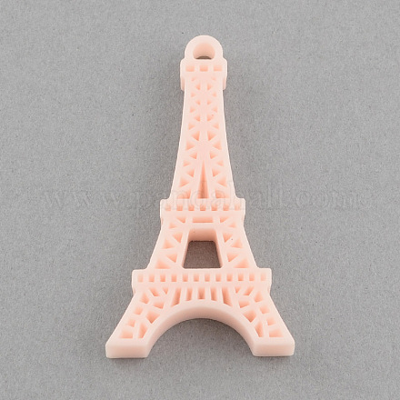 Solid Color Plastic Resin Eiffel Tower Pendants CRES-Q137-02-1