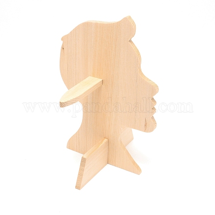 木製メガネディスプレイスタンド  男の頭  ビスク  18x20x26.5cm ODIS-WH0006-46-1