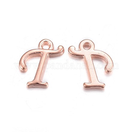 Rose Gold Plated Alloy Letter Pendants PALLOY-P097-05-T-1