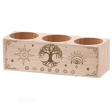 CREATCABIN Wooden Tealight Candle Holder Tree of Life Set of 3 Candlestick Stand With Star Moon Chakela Memorial Candle Ornaments for Loss of Loved Remembrance Gifts 6.5 x 5.5inch (without candles) DIY-WH0375-006-1
