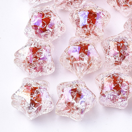 Perles en acrylique transparentes craquelées TACR-S148-01B-1