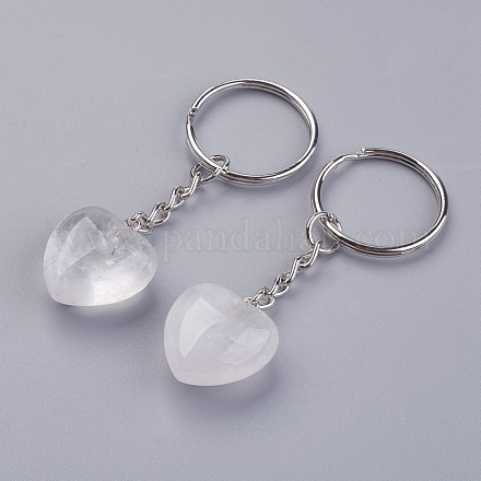 Natürlicher Quarzkristall keychain KEYC-F019-02S-1