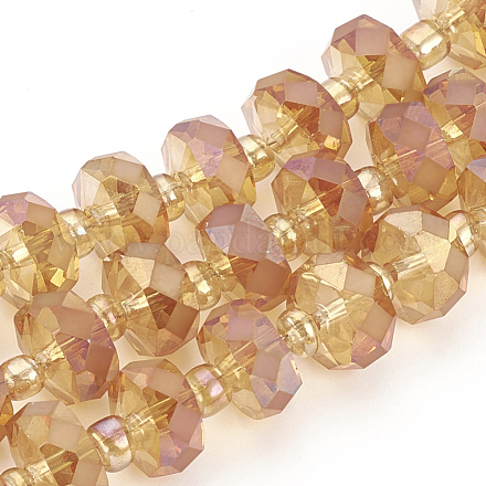 Chapelets de perles en verre électroplaqué EGLA-Q093-10mm-C01-1