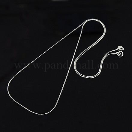 Collares de cadena de serpiente de plata de ley 925 chapados en rodio unisex de moda STER-M034-A-09-1