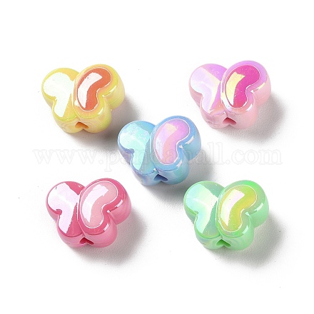 Perles en acrylique plaquées de couleur AB SACR-I005-12A-1
