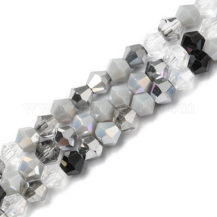 Chapelets de perles en verre électroplaqué X-EGLA-D018-02C-1