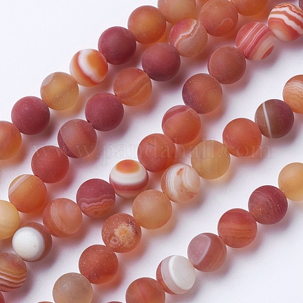 Natural Grade A Striped Agate/Banded Agate Beads Strands G-E478-03-8mm-1