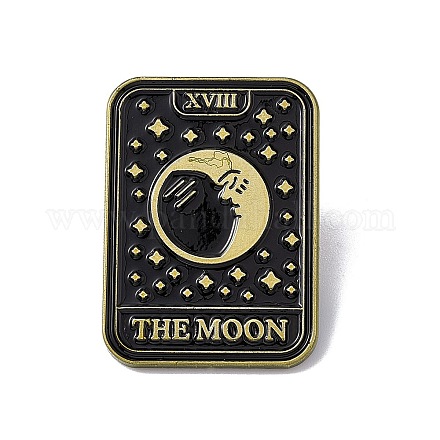 La broche en émail de la carte de tarot de la lune JEWB-D012-11-1
