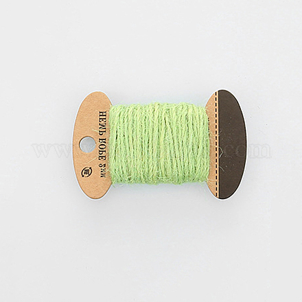 ジュートコード  ジュートストリング  ジュートより糸  3プライ  ジュエリー作りのための  緑黄  2mm  約10.93ヤード（10m）/ボード OCOR-WH0016-06E-1