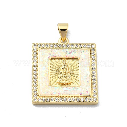 Латунные микропаве прозрачные подвески с фианитом KK-A221-26G-02-1