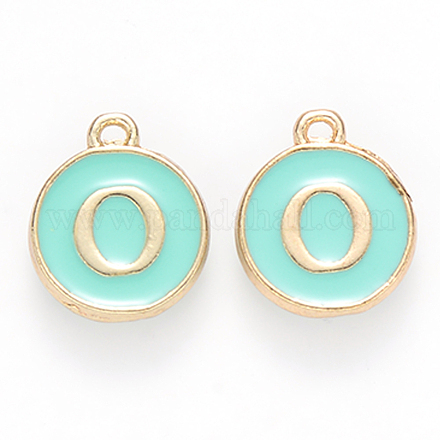 Golden Plated Alloy Enamel Charms X-ENAM-S118-05O-1