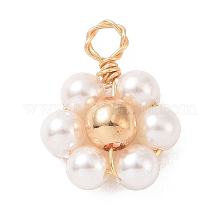 Pendenti con perline naturali di conchiglie e perle PALLOY-JF02105-01-1
