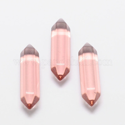 Faceted Bullet Glass Double Terminated Pointed Beads for Wire Wrapped Pendants Making GLAA-K002-35mm-05-1