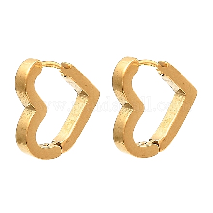 304 Stainless Steel Heart Hoop Earrings for Women EJEW-E291-15G-1