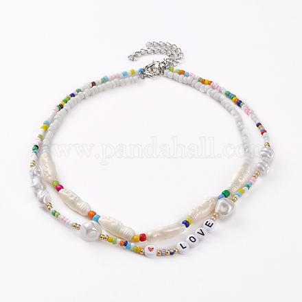 Ensembles de colliers de perles NJEW-JN03290-1