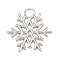 Christmas Brass Charms, Snowflake Charms, Platinum, 15x15x1.5mm, Hole: 2.5mm