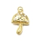 Brass Micro Pave Cubic Zirconia Pendants, with ABS Imitation Pearl, Mushroom Charms, Cadmium Free & Lead Free, Rack Plating, Long-Lasting Plated, with Jump Ring, Real 18K Gold Plated, 23.5x16x5mm, Hole: 3.6mm